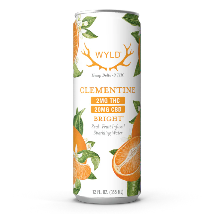 low dose clementine cbd:thc sparkling water | wyld edibles Low-Dose Clementine CBD:THC Sparkling Water | Wyld Edibles