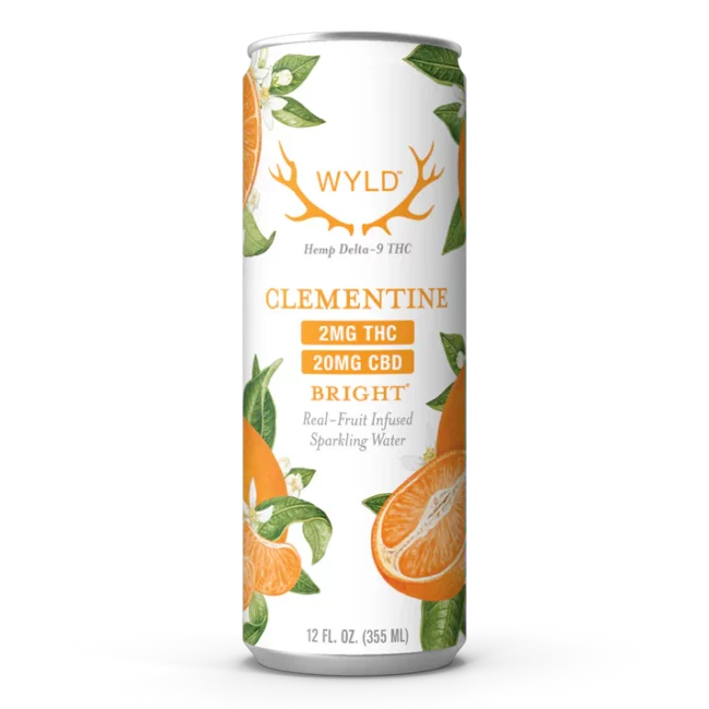 low dose clementine cbd:thc sparkling water | wyld edibles Low-Dose Clementine CBD:THC Sparkling Water | Wyld Edibles