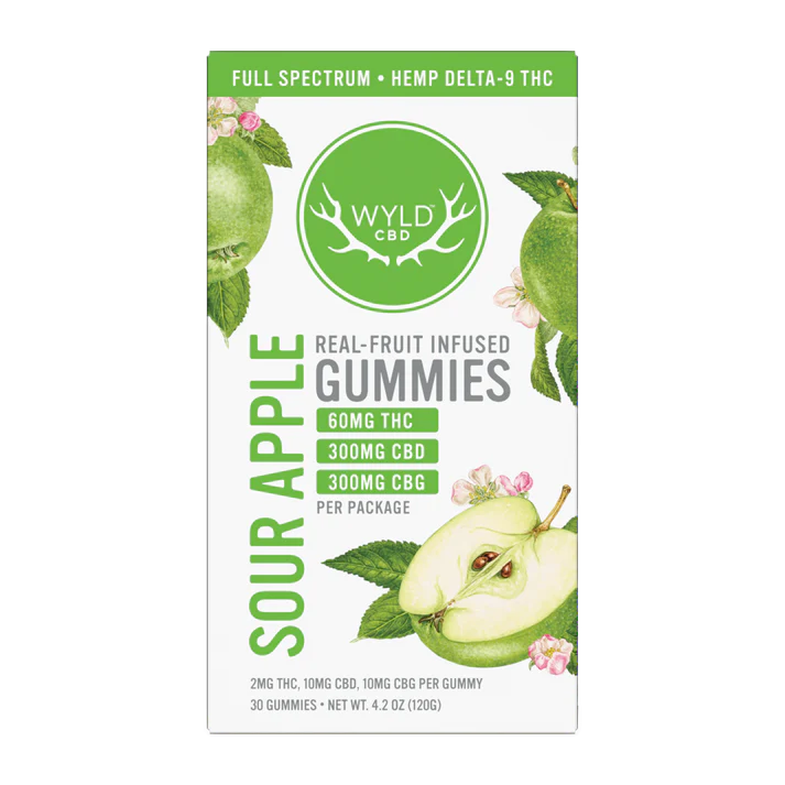 low dose sour apple cbd:cbg:thc | wyld edibles Low-Dose Sour Apple CBD:CBG:THC | Wyld Edibles