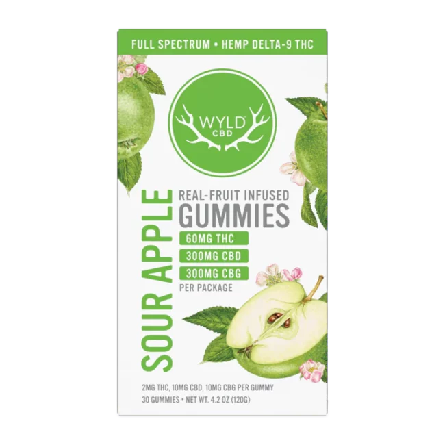 low dose sour apple cbd:cbg:thc | wyld edibles Low-Dose Sour Apple CBD:CBG:THC | Wyld Edibles
