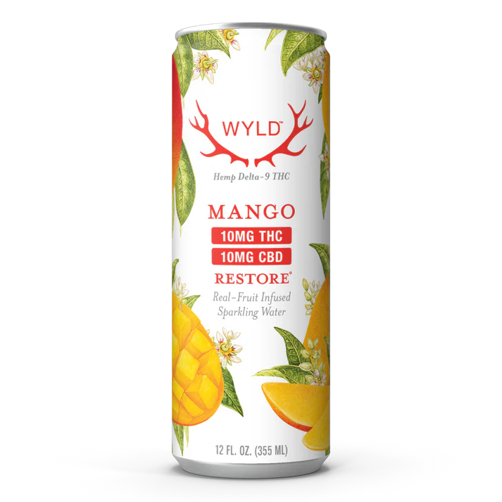 mango thc:cbd sparkling water | wyld edibles Mango THC:CBD Sparkling Water | Wyld Edibles