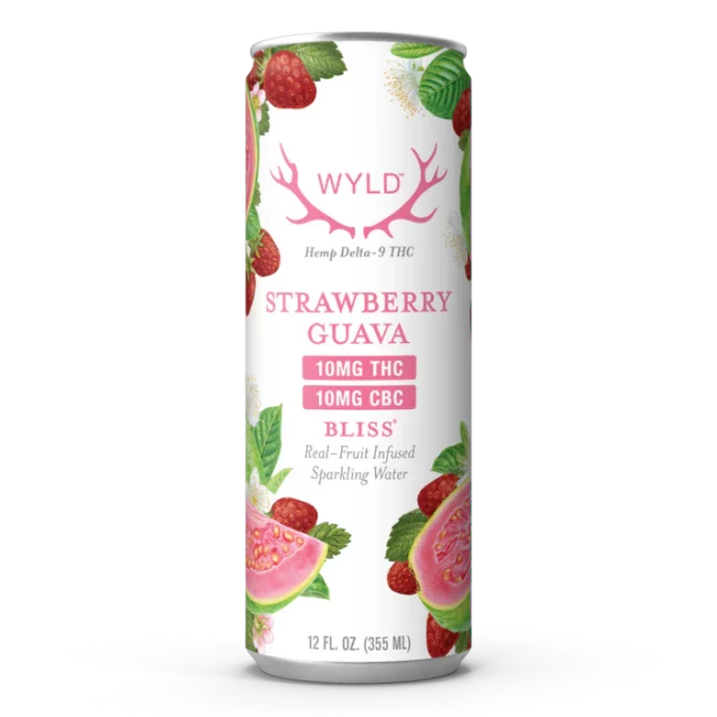 strawberry guava thc:cbc sparkling water | wyld edibles Strawberry Guava THC:CBC Sparkling Water | Wyld Edibles