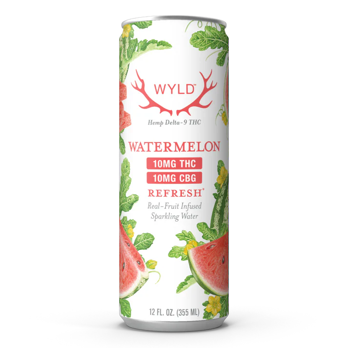 watermelon thc:cbg sparkling water | wyld edibles Watermelon THC:CBG Sparkling Water | Wyld Edibles