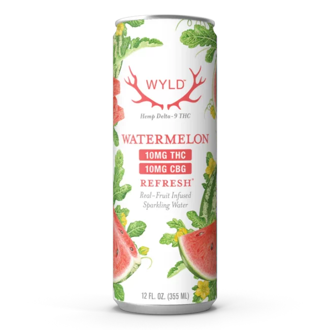 watermelon thc:cbg sparkling water | wyld edibles Watermelon THC:CBG Sparkling Water | Wyld Edibles